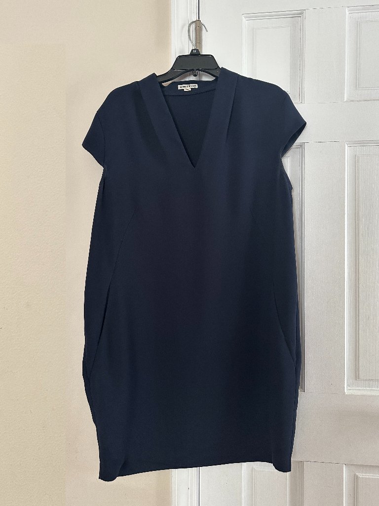 Whistles Paige Ponte V Neck Black Dress Size 12